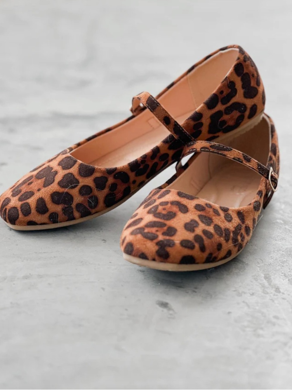 Top Moda Leopard Print Annette Ballet Flats Suede Mary Jane Size 5.5 - Picture 2 of 4